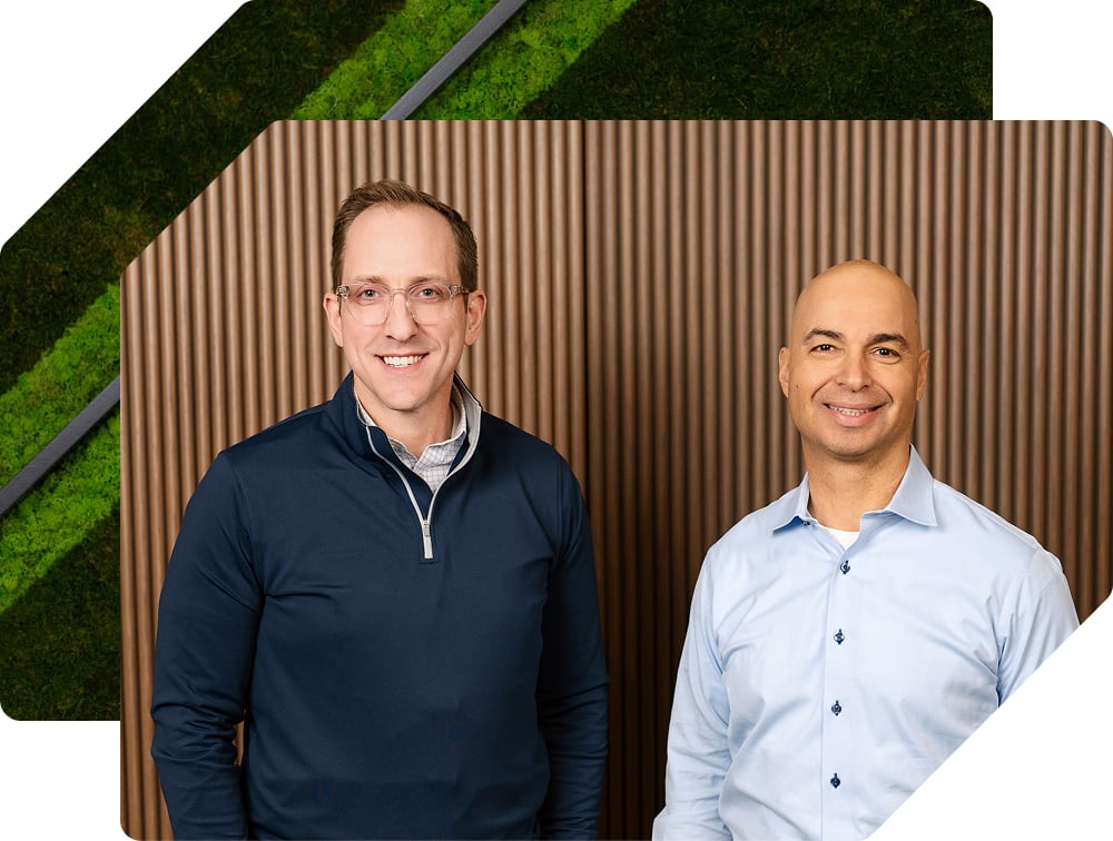 Photo portrait of Jeff Rudolph and Chuck Magro